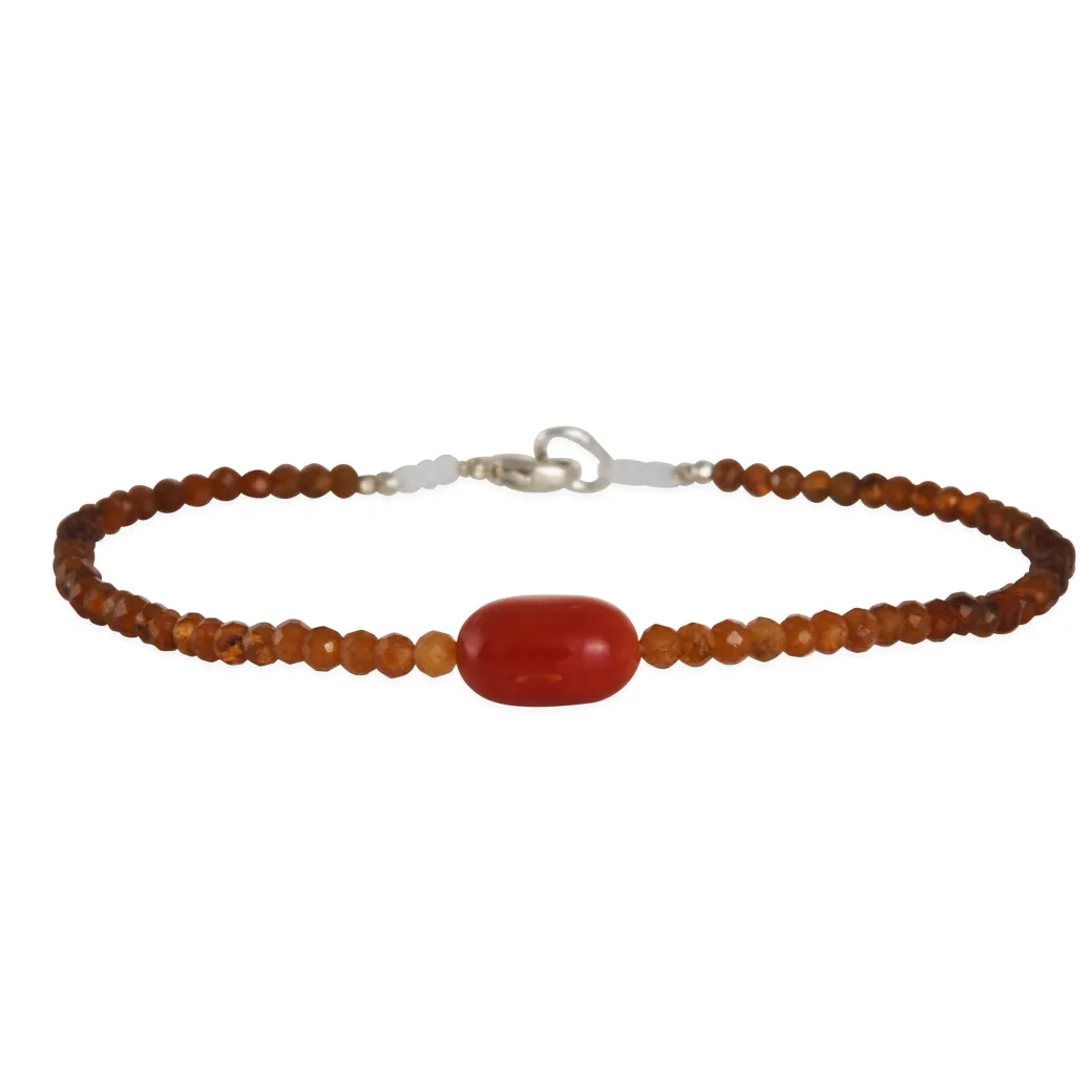 Margaret Solow – Hessonite & Coral Bracelet