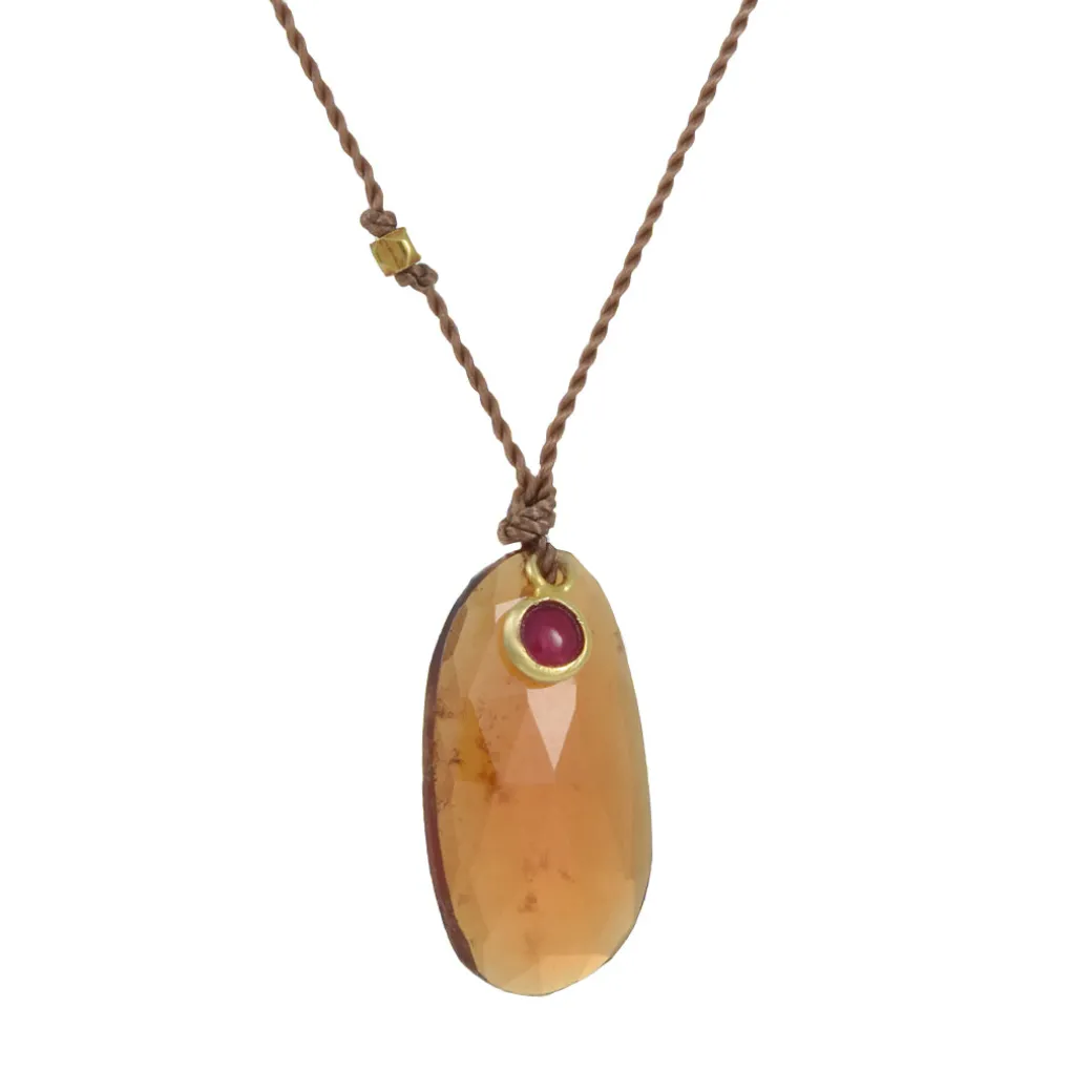 Margaret Solow – Hessonite and Ruby Necklace