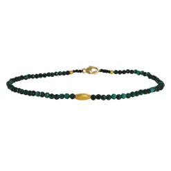 Margaret Solow – Malachite Beaded Bracelet with 18k Gold Bead