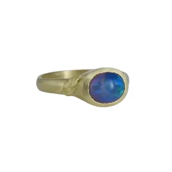 Monica Marcella – Australian Opal Ring with Carved Pluma