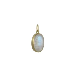 Monica Marcella - Oval Moonstone Capsule Pendant in 18ky