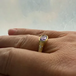 Monica Marcella – Rose Cut Lilac Sapphire Ring with Diamond Ojo