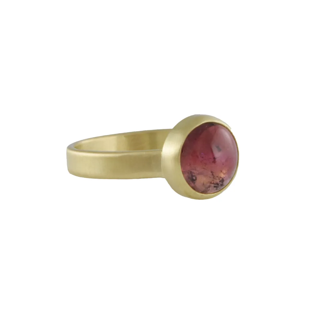 Monica Marcella – Rubellite Cabochon Ribbon Band Ring