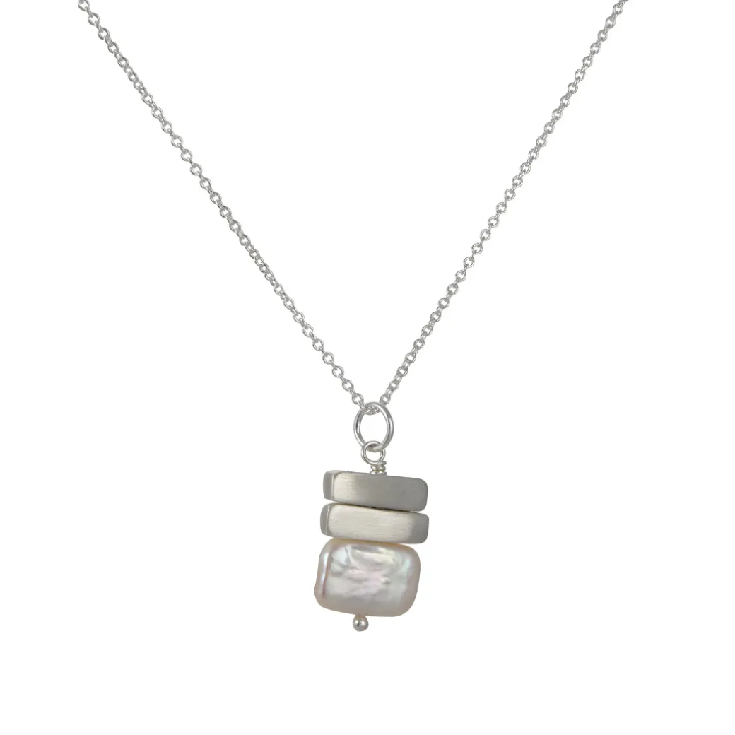 Philippa Roberts - Coin Pearl with Two Bars Pendant