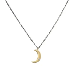 Philippa Roberts - Crescent Moon Necklace with Diamond