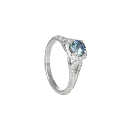 Precision Set- Montana Sapphire with Micropave Ring