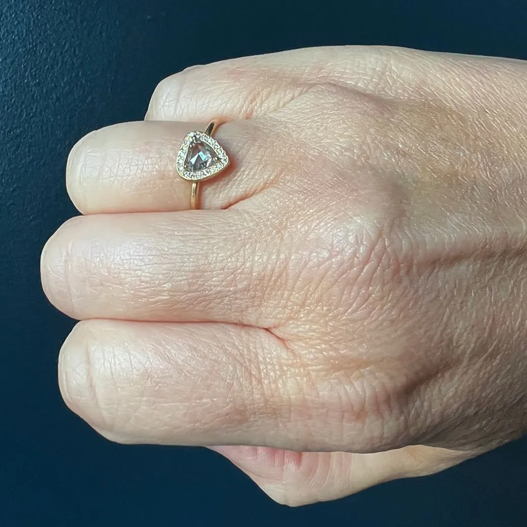 Rebecca Overmann - Pear Shaped Diamond Halo Stacking Ring