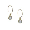 Round Rainbow Moonstone Earrings on Round Wire