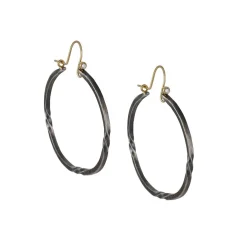 Sarah McGuire - Bias Oval Hoop with Diamond