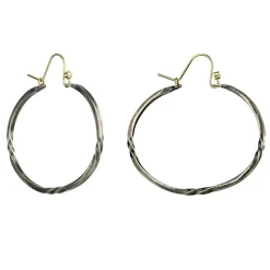 Sarah McGuire - Bias Oval Hoop with Diamond