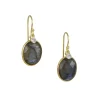 Sarah Richardson - Bezeled Labradorite Earrings with white zircon