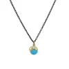 Sarah Richardson - Turquoise Berry Bloom Necklace with White Zircon vermeil