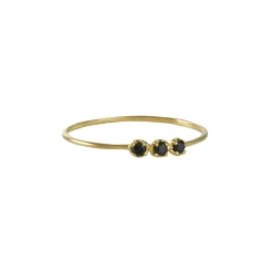 Satomi Kawakita- Three Stone Black Diamond Ring