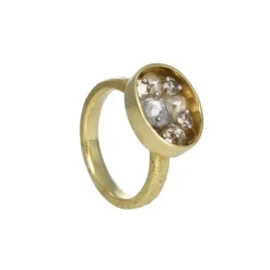 TAP by Todd Pownell - Nine Diamond Oval Dish Ring