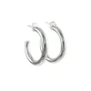 Tashi - 25mm Fat Tube Hoop Earrings in Polished Sterling Silver