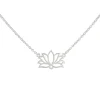 Tashi - Tiny Stationed Lotus Necklace in Sterling Silver