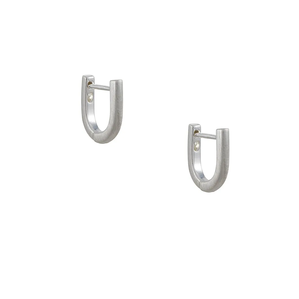 Tashi - "U" Huggies in Sterling Silver