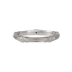 Van Craeynest - Striated Buttercup Diamond Band in Platinum