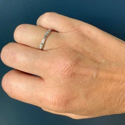 Van Craeynest - Striated Buttercup Diamond Band in Platinum