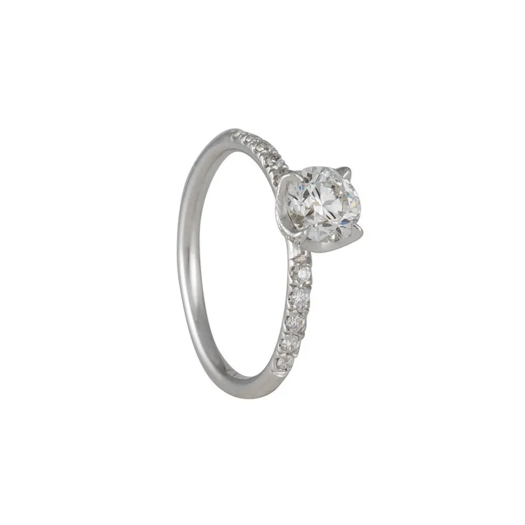 Varna - .70ct Diamond Crown Solitaire in 18k white gold