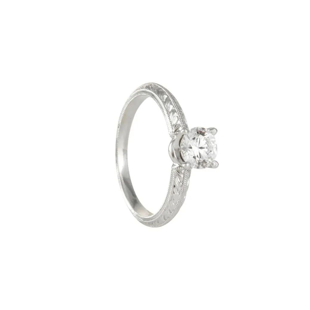 Varna - Knife Edge .63ct Diamond Ring in 18k white gold