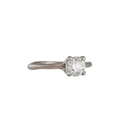 Yasuko Azuma - Organic Four Prong .75ct Diamond Ring in 18k Palladium