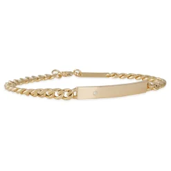 Zoe Chicco - Hollow Curb Diamond ID Bracelet